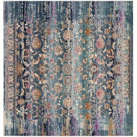Safavieh Baldwin Power Loomed Square Area Rug Teal & Beige - 6 ft.-7 in. x 6 ft.-7 in. BDN192C-7SQ